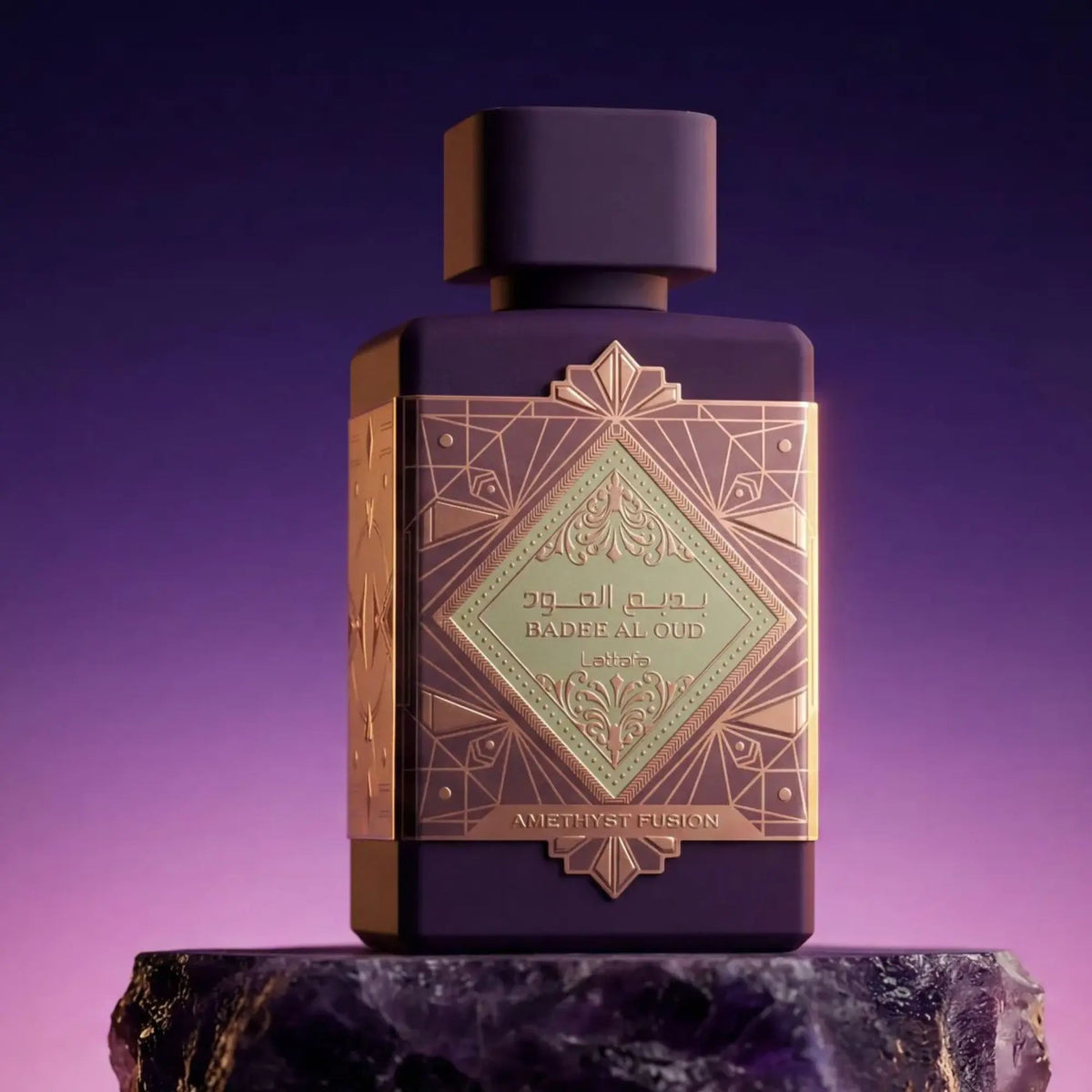 Lattafa Bade'e Al Oud Amethyst Fusion Eau de Parfum 100ml bottle, alternate view 2