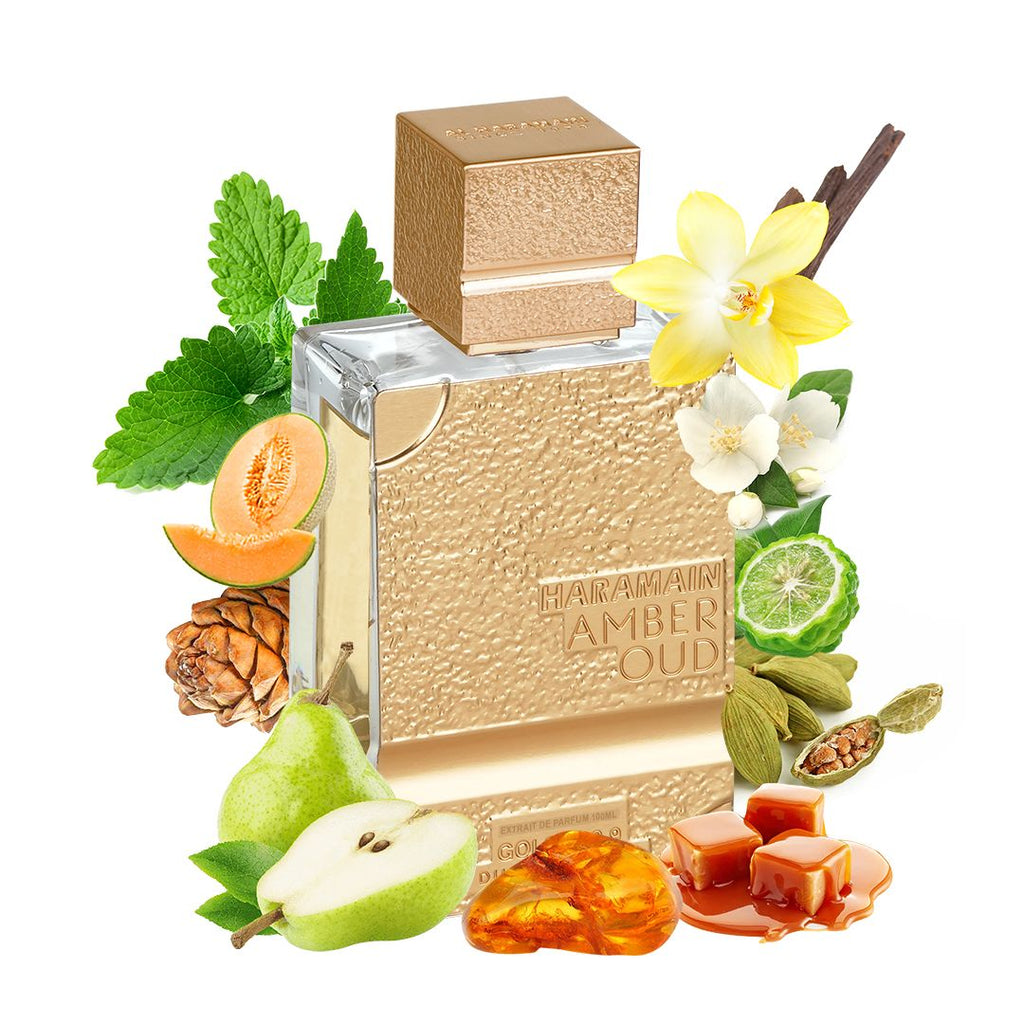 Al Haramain Amber Oud Gold 999.9 Dubai Edition Eau de Parfum 75ml bottle, alternate view 2