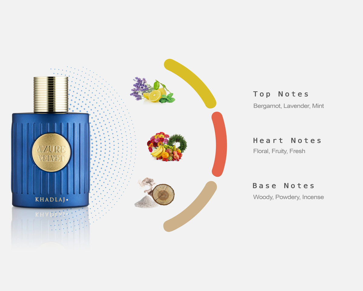 Khadlaj Azure Velvet Eau de Parfum 100ml bottle, alternate view 3