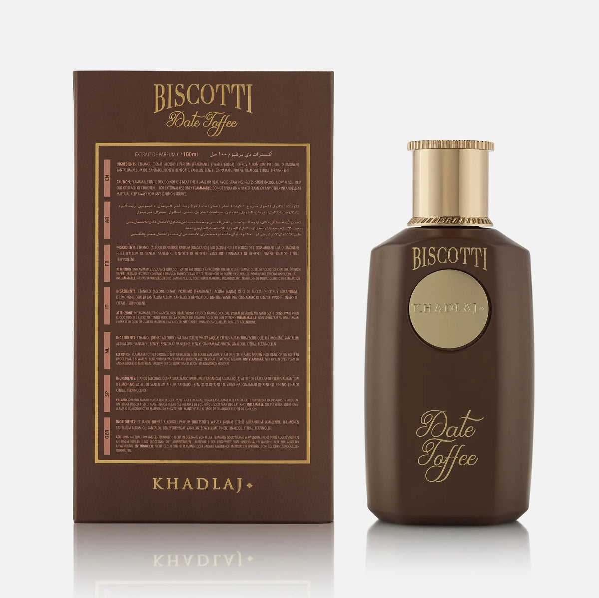 Khadlaj Biscotti Date Toffee Eau de Parfum 100ml bottle, alternate view 3