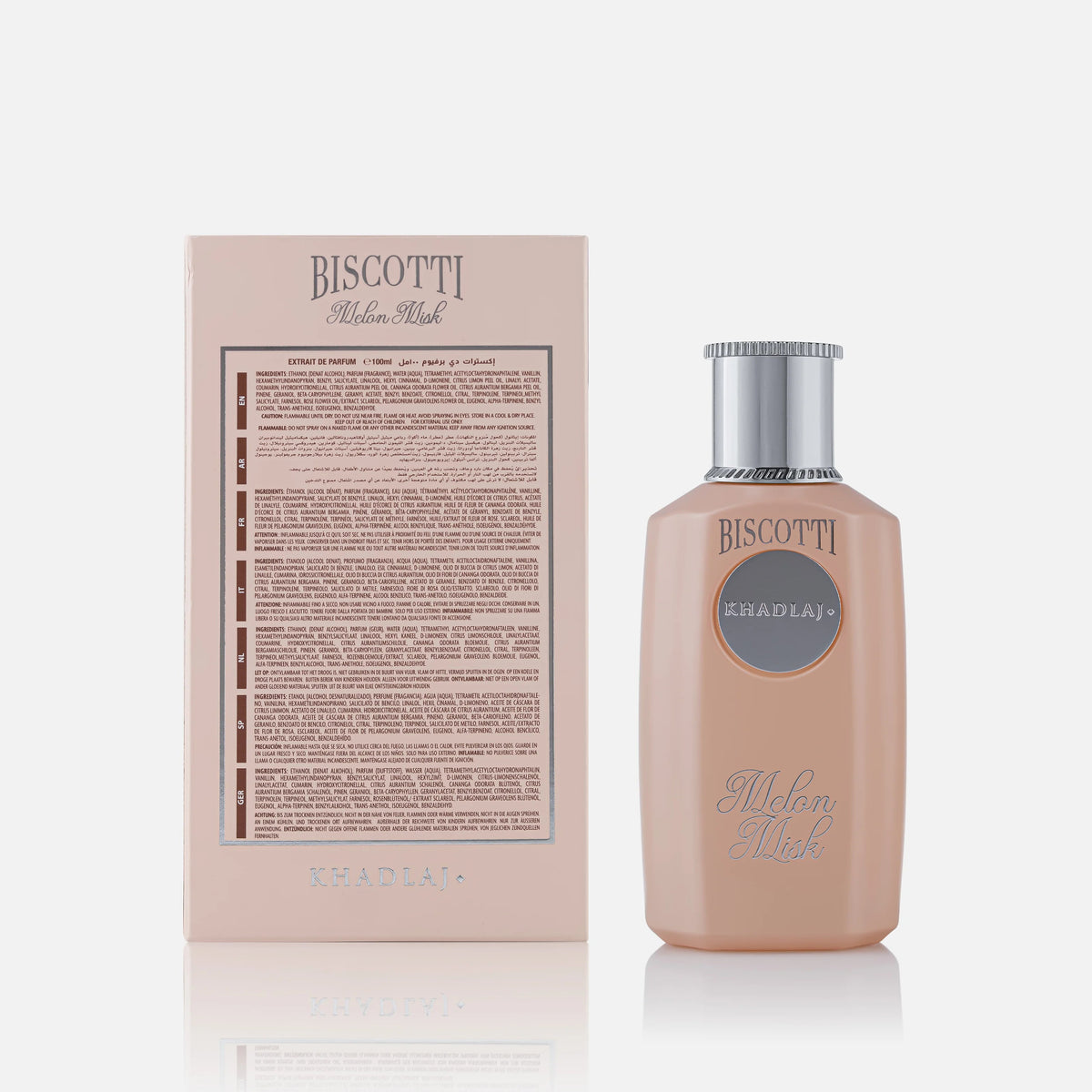 Khadlaj Biscotti Melon Misk Eau de Parfum 100ml bottle, alternate view 3