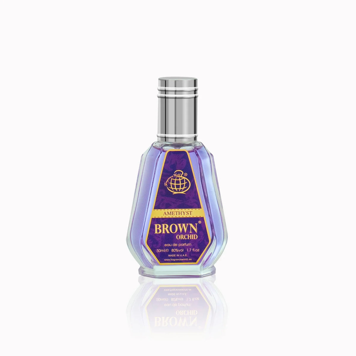 Brown Orchid Amethyst by Fragrance World Eau de Parfum 50ml bottle, alternate view 1