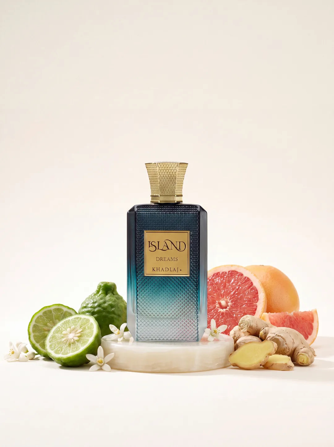 Khadlaj Island Dreams perfume with bergamot, lime and grapefruit