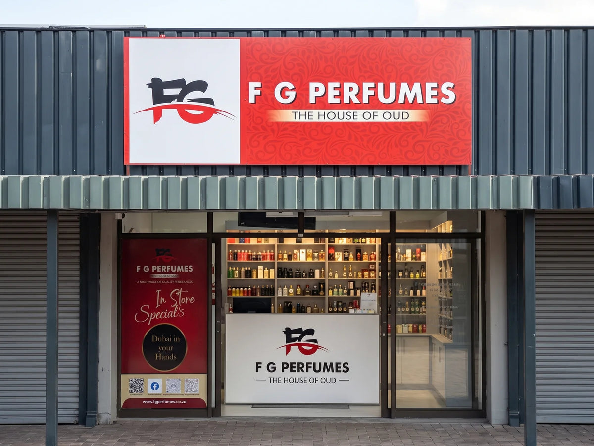 FG Perfumes shop front at Access Park, Bellville, Cape Town