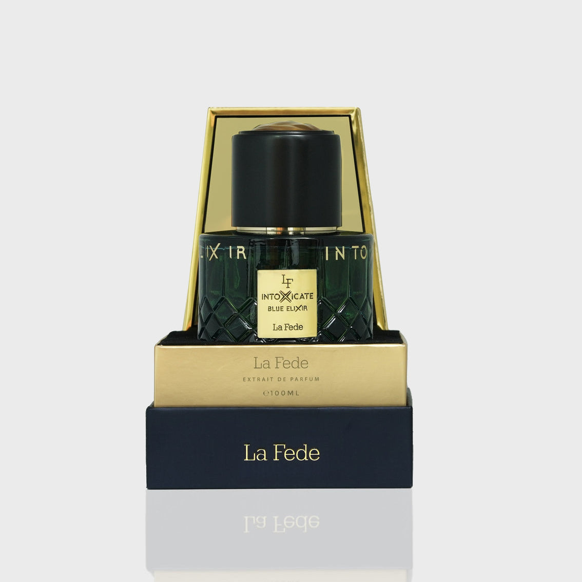 Khadlaj La Fede Intoxicate Blue Elixir Eau de Parfum 100ml bottle, alternate view 2