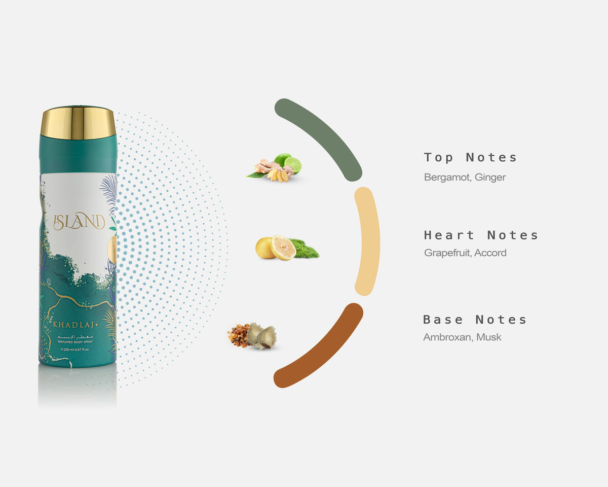 Khadlaj Island Deodorant 200ml bottle, alternate view 1