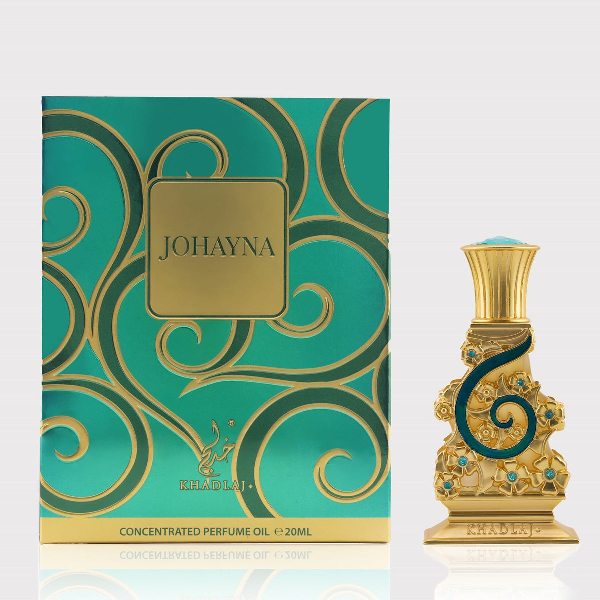 Khadlaj Johayna Green Perfume Oil 20ml bottle, alternate view 2