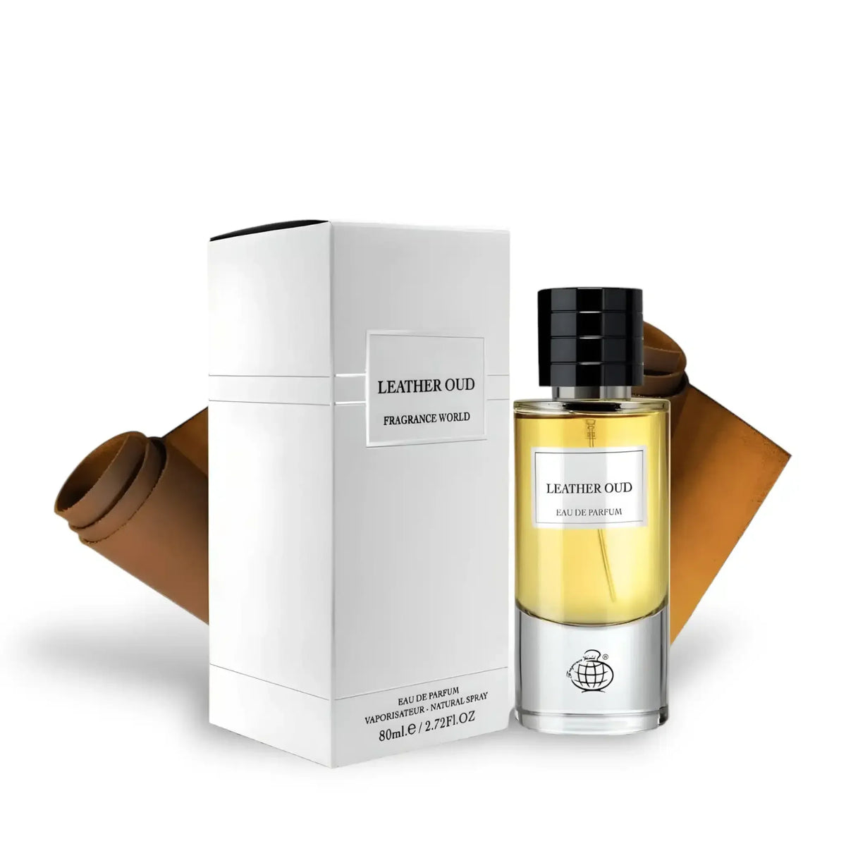Leather Oud Fw by Fragrance World Eau de Parfum 80ml bottle, alternate view 8