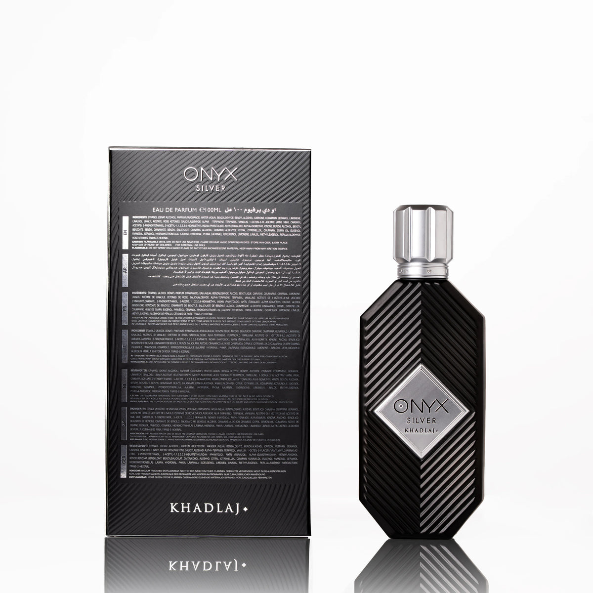 Khadlaj Onyx Silver Eau de Parfum 100ml bottle, alternate view 4