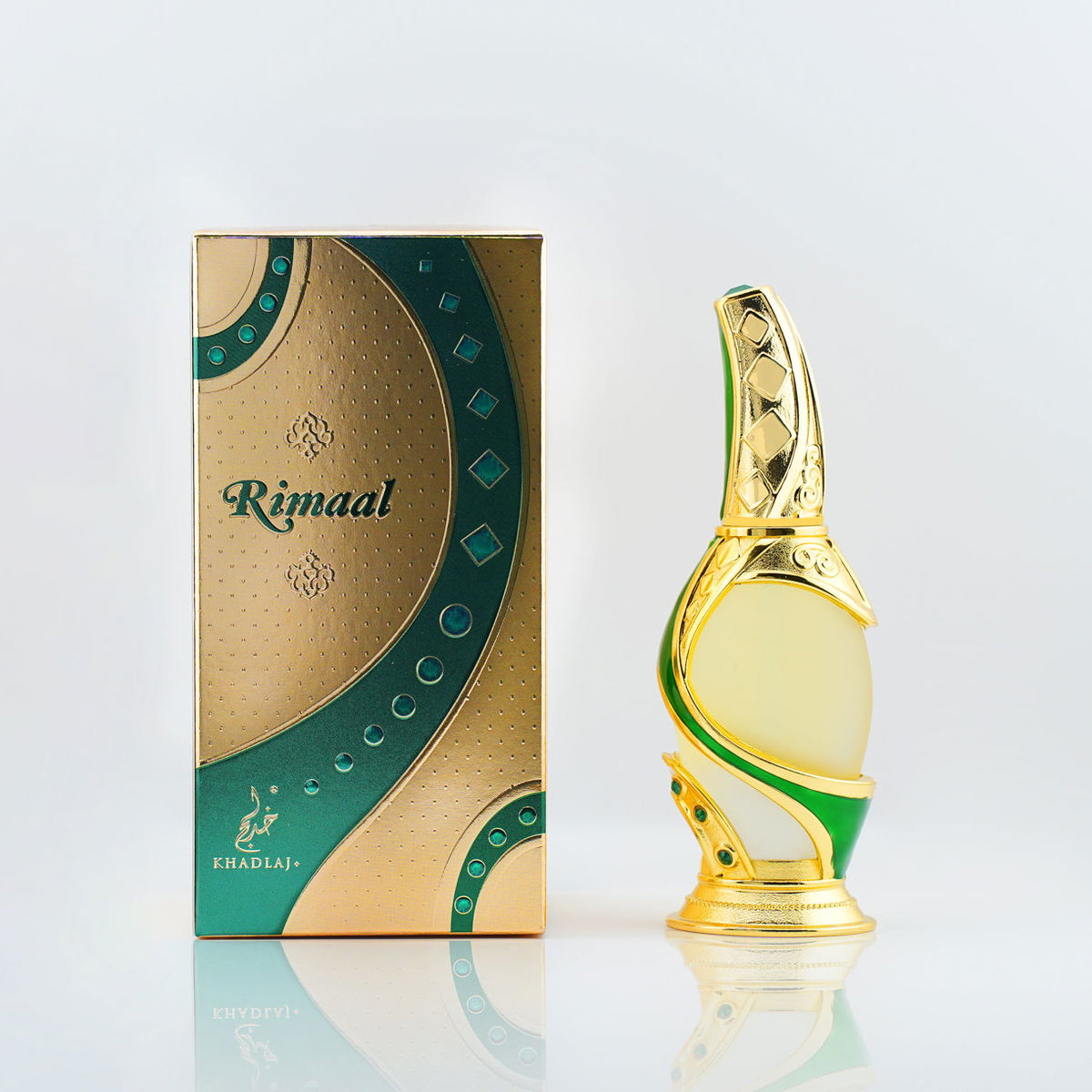 Khadlaj Rimaal Green Perfume Oil 15ml bottle, alternate view 3