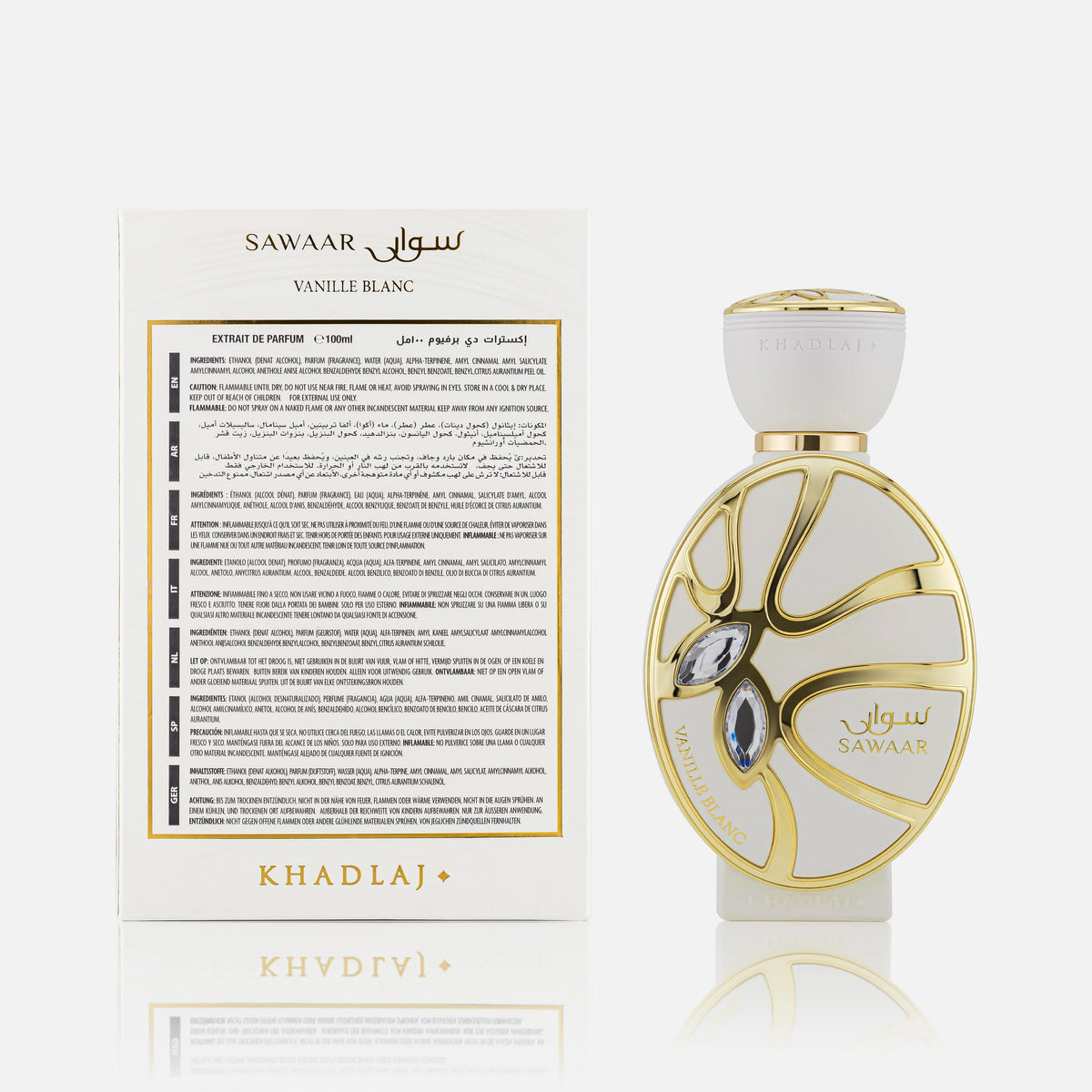 Khadlaj Sawaar Vanille Blanc Eau de Parfum 100ml bottle, alternate view 4